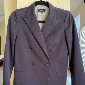A.P.C Navy Double Breasted Blazer Size small